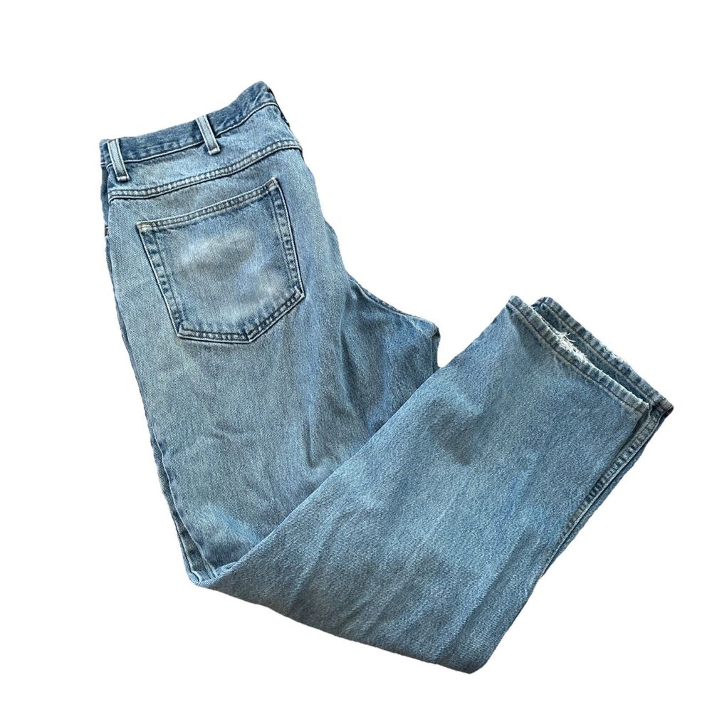 LL Bean Jeans Mens 38x32 Blue Denim Classic Fit Chore Work - Picture 2 of 16